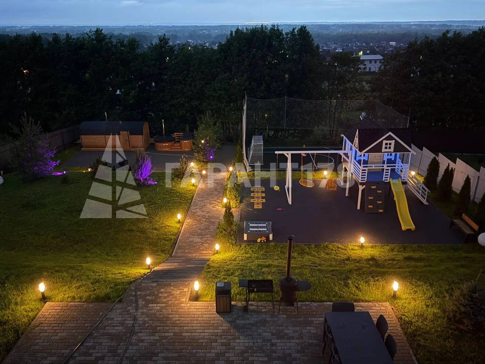 Благоустройство участка с уклоном под ключ (п. Ропша)