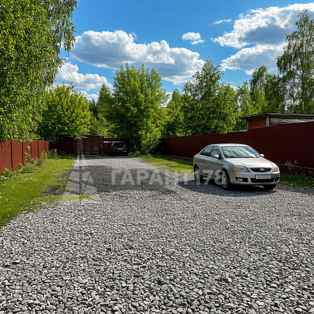 площадка для автомобиля из щебня на участке спб