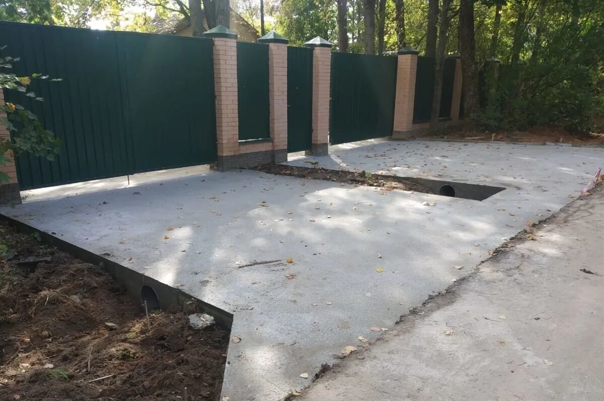 бетонный въезд на участок через канаву фото