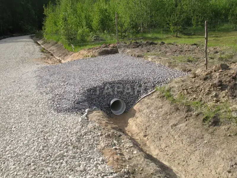 заказать простой заезд на участок через канаву с трубой