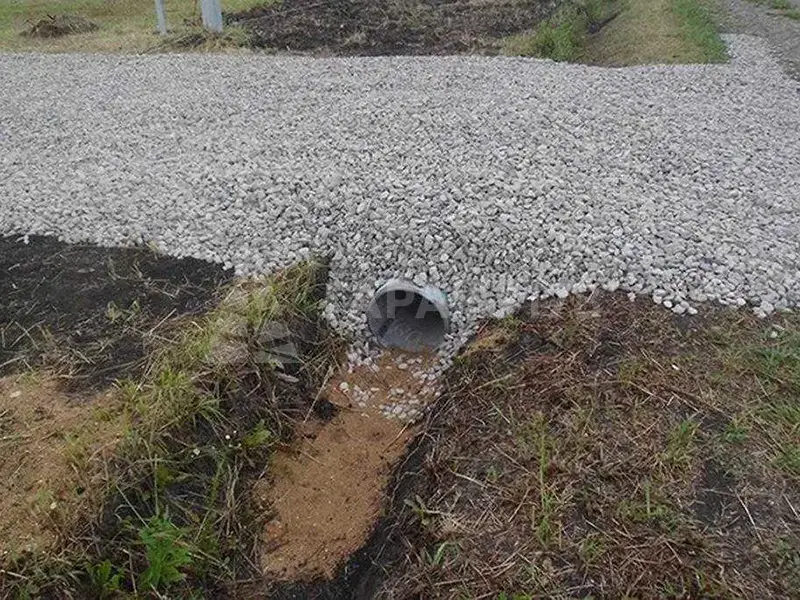 заказать временный въезд на участок через канаву со щебнем